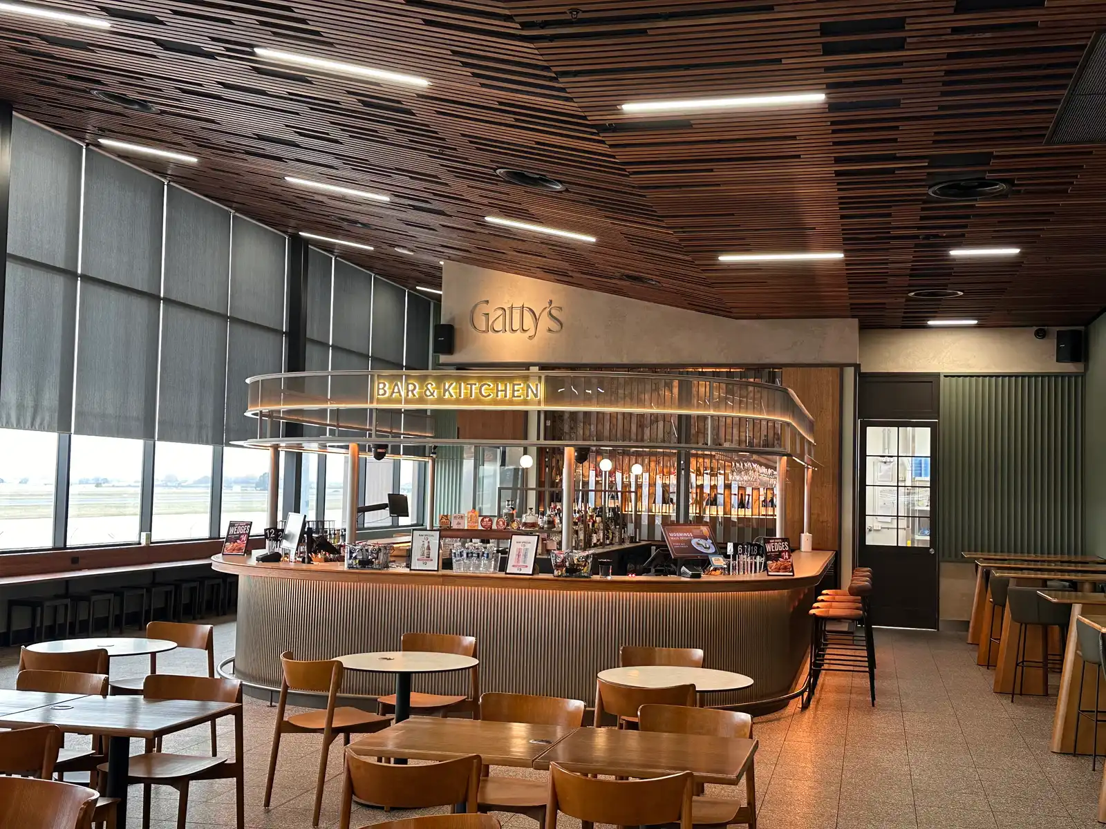 Gatty's Bar and Kitchen restaurant at Launceston Airport, Tasmania