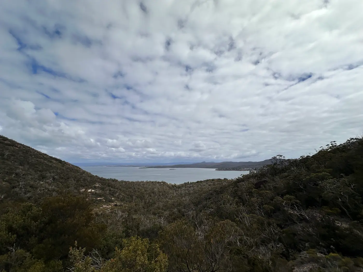 Great Oyster Bay with The Hazards flanking the walking track