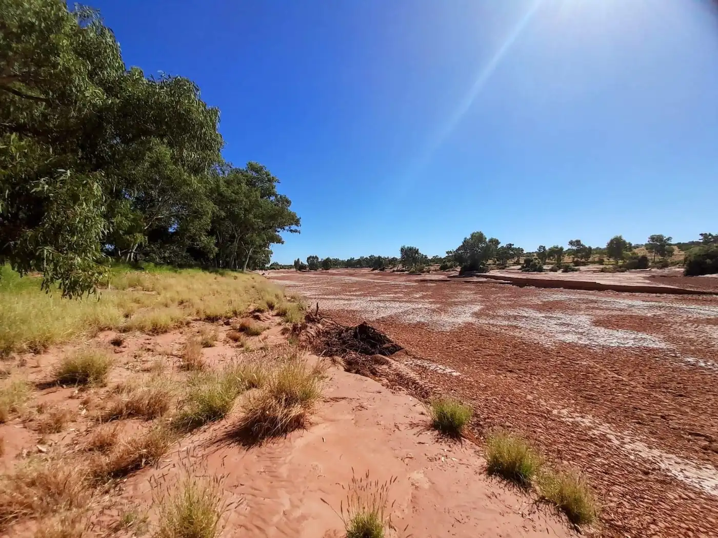 The ancient Finke River bed in Central Australia